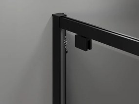Mexen Exo, dvojité krídlové sprchové dvere 80x200 cm, 6mm číre sklo, čierny profil, 8182-080-000-70-00