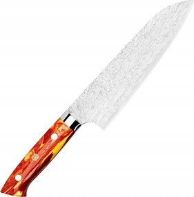 Takeshi Saji Red Turquoise R2 Japonský nôž Santoku na zeleninu 18 cm Limited