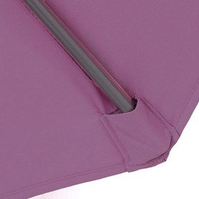 Slnečník Acerra Ø 3m polyester/oceľ - levanduľovo-červená so stojanom