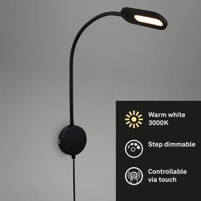 Briloner 2177015 - LED Stmievateľná flexibilná nástenná lampa LED/6W/230V čierna