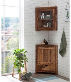 furniture-nabytek.cz - Masivní koupelnová skříňka Lagos z palisandru, lakovaná, hnědá – 60×32×80 cm