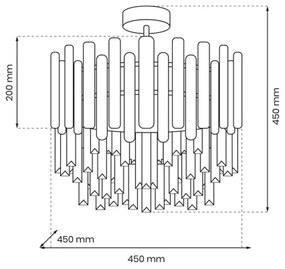 Luster na tyči ASPEN 6xE14/40W/230V matný chróm