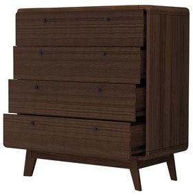 Tmavohnedá vysoká komoda v dekore orecha 80x88 cm Caitlin – Støraa