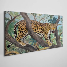 Obraz canvas Džungľa strom zvieracie mačka