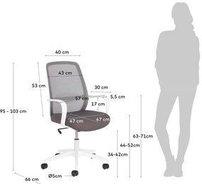 Sivá kancelárska stolička Kave Home Melva