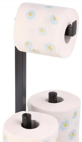 Erga Pap2, zásobník na toaletný papier na postavenie 60cm (8 roliek), čierna matná, ERG-YKA-P.PAP2-BLK