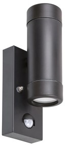 Rabalux 8835 - Vonkajšie nástenné svietidlo so senzorom MEDINA 2xGU10/10W/230V IP44 čierna RL8835