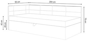 GM Váľanda s úložným priestorom Auriga 90x200 - sivá