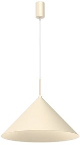 Závesné svietidlo Visby, 1x krémové kovové tienidlo, (fi 46cm), cr