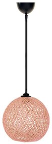 Luster na lanku JUTE 1xE27/60W/230V ružová