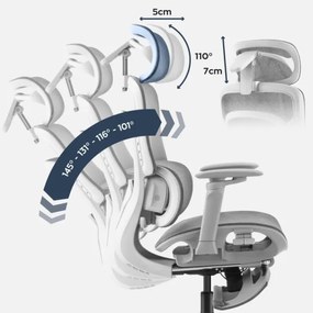 Masážne kancelárske kreslo Visioner 8.3 sivé