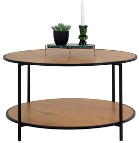 Okrúhly konferenčný stolík s doskou v dubovom dekore v prírodnej farbe ø 80 cm Vita – House Nordic