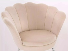 LuxuryForm DESIGN Kreslo FREY VELUR so zlatými nohami - krémové