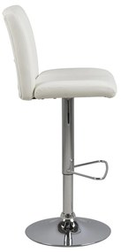 Dizajnová barová stolička Almonzo, biela / chrómová