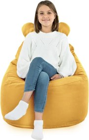 Detské kreslo Sako TEDDY – mäkké plyšové kreslo pre najmenších Farba: Modrý