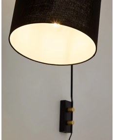 Čierne nástenné svietidlo ø 25 cm Jex – Kave Home