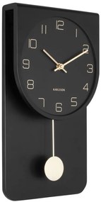 Designové kyvadlové nástěnné hodiny 5779BK Karlsson 39cm
