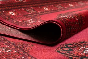 Koberec ORIENT 6871 so strapcami, rám / ornament / klasický, bordový / čierny