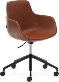 Koňakovohnedá kancelárska stolička z imitácie kože Tissiana – Kave Home