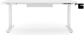 Elektrický stôl s nastaviteľnou výškou ergonomický biely,1400x700 mm: ARIA