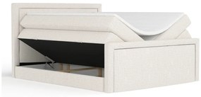 Béžová boxspring posteľ s úložným priestorom 140x200 cm Lavenda – Maison de Rêve