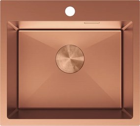 Mexen Solix, 1-komorový nerezový drez 500 x 450 mm, brúsená meď, 6402501000-65