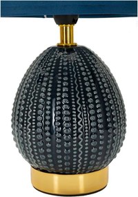 Modrá keramická stolová lampa s textilným tienidlom (výška 30,5 cm) Flavi – Mauro Ferretti