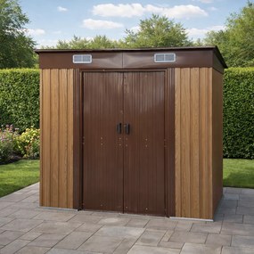 Záhradný domček BestBerg BBSH-407W / 2,8 m² / 130 × 213 × 191 cm / dekor dreva/hnedá