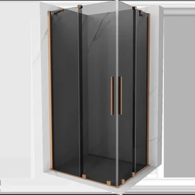 Mexen Velar Duo posuvná sprchová kabína 100 x 90 cm, grafitová, brúsená meď - 871-100-090-42-65