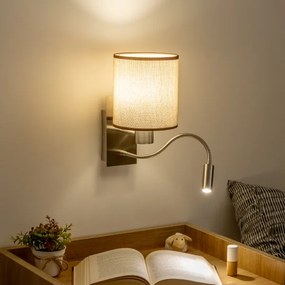 Brilagi - LED Nástenná lampa NUBILA 1xE27/25W/230V + LED/3W chróm/hnedá