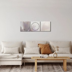 Obraz - Krókusy (s hodinami) (90x30 cm)