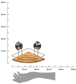 Polička do kúpeľne Venterra, bambus/s chrómovými prvkami