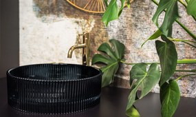 Rea Ingrid, sklenené umývadlo na dosku 395x395x120mm, čierna, REA-U6800