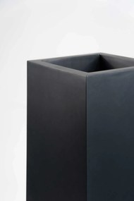 Hranatý kvetináč BLOCK, výška 100 cm, materiál MDF, čierny mat