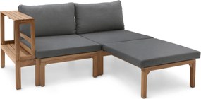 Záhradná pohovka so samostatne výsuvnými opierkami nôh