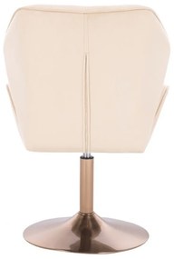 LuxuryForm DESIGN Stolička MILANO MAX VELUR na zlatom tanieri - krémová
