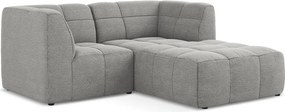 Sivá rohová pohovka z textílie buklé (pravý roh/s leňoškou) Aloha – Makamii