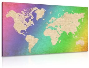 Obraz pastelová mapa sveta - 60x40