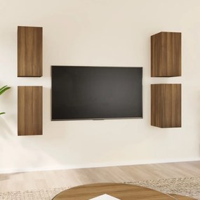 TV skrinky 4 ks hnedý dub 30,5x30x60 cm spracované drevo