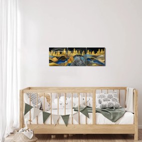 Obraz - Zlaté hory (s hodinami) (90x30 cm)