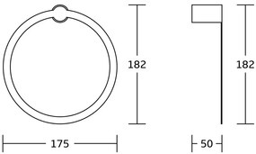 Mexen Base, prsteňový držiak na uteráky, čierna matná, 7088232-70