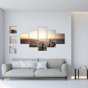 Obraz západu slnka nad mestom (125x70 cm), 40 ďalších rozmerov