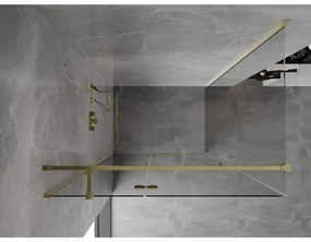 Mexen, Mexen Mist H T sklápací sprchový kút ľavý 90 x 95 cm, transparentný, zlatý - 8A5T-090-095-50-00-L