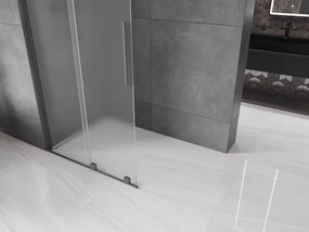Mexen Velar L, posuvná sprchová zástena Walk-in 90 x 200 cm, 8mm sklo námraza, grafitová, 871-090-003-33-95