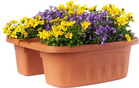 BAMA Závesný kvetináč na zábradlie KLUNIA, farba terracotta Množstvo: 2 ks, Rozměry: 40 cm