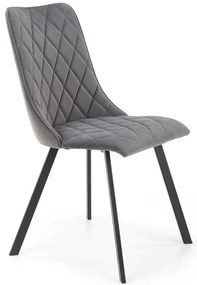 Stolička K450 Velvet/Kov Šedá