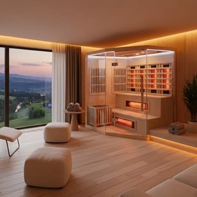 BPS-koupelny Kombinovaná sauna 2v1 HYD-7524 - Infrasauna + fínska sauna 150x150, 4-5 osôb