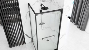 Sprchovací kút REA SPACE IN 80/dvere x 100/zástena cm, čierny/transparent - bez vaničky