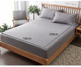 Ruhhy 24926 Bavlnená napínacia prestieradlo 180 x 200 cm, sivá