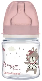 Canpol Babies fľaša so širokým hrdlom Bonjour Paris ružová 120ml